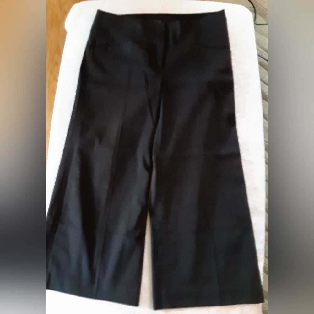 Mexx Black Wide Leg Cropped Flared Pants Women’s 34 Flowing Dress Trousers